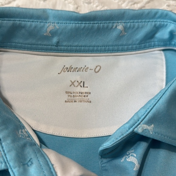 Johnnie-O Blue Performance Golf Mermaid Print Polo Men’s Size XXL - Picture 4 of 9